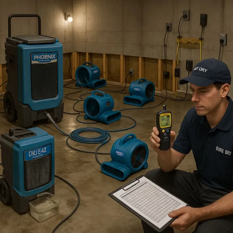 Structural Drying and Dehumidification process in West Milwaukee, WI